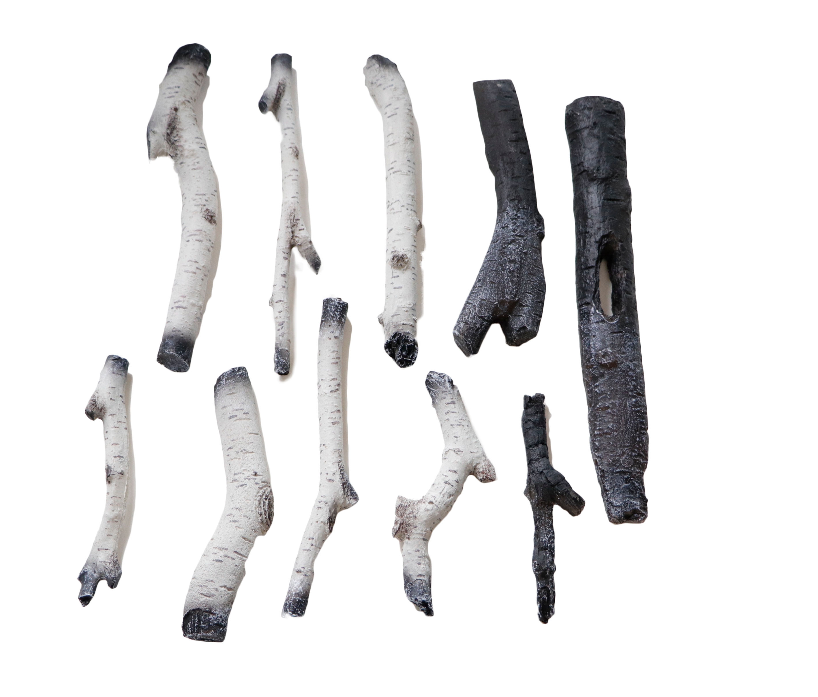 10 PC Birch Log set with Glowing Logs